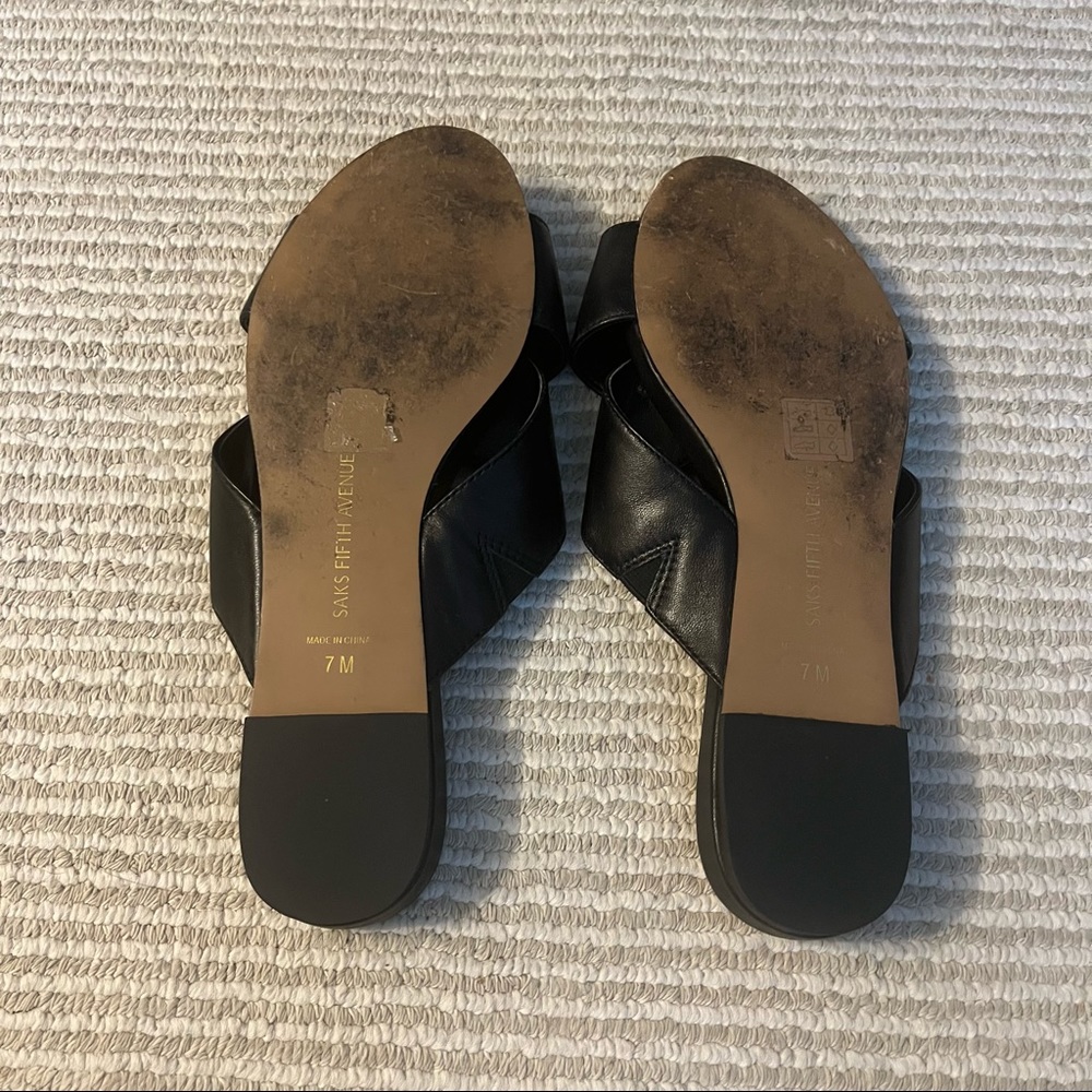 Saks Fifth Avenue Criss Cross Sandals sz 7 - Picture 3 of 3